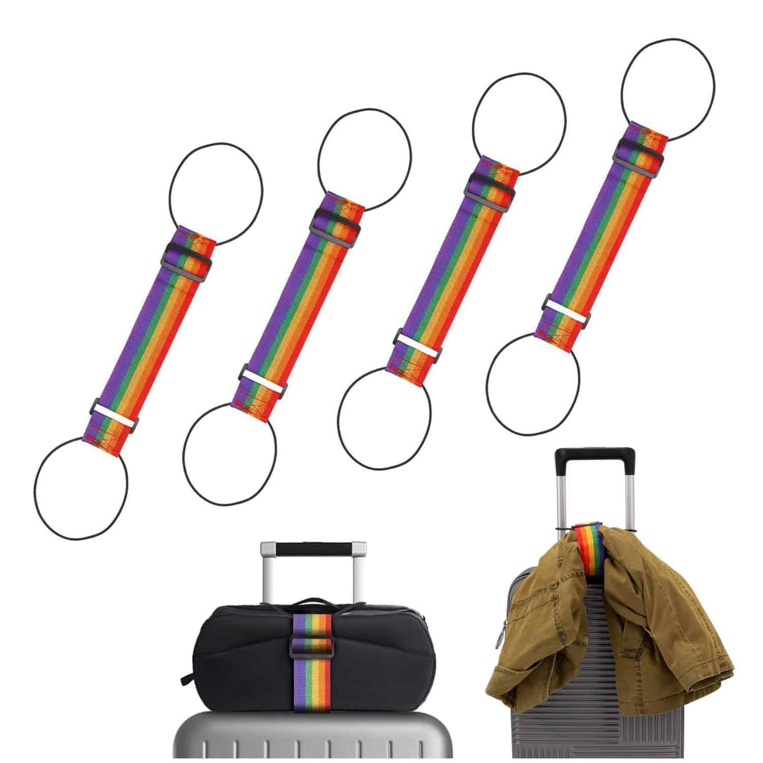 4PCS Luggage Straps, Rainbow Luggage Binder Strap, Bungee Cord for Bike Luggage, Suitcase Security Straps for Travel Bags, Strap with Quick Release Buckle, Rainbow Colors-image-20
