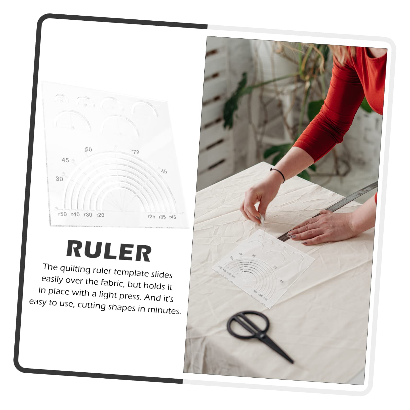 ARTIBETTER 4 Piezas Conjunto de plantillas acolchadas puntada círculo equipo De coser regla de costura tela acolchado regla del edredón regla para coser Acrílico Transparente
