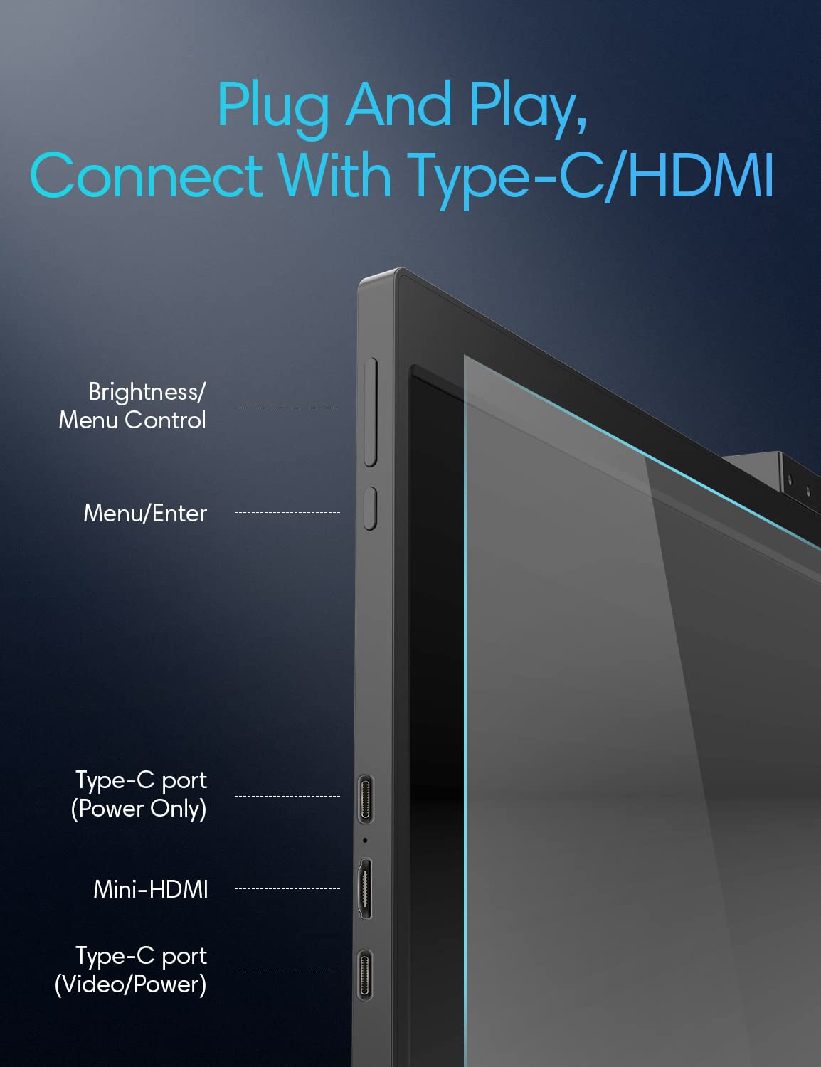 Buy 12" Triple Portable Monitor 2022 FOPO 1080P FHD IPS Attachable