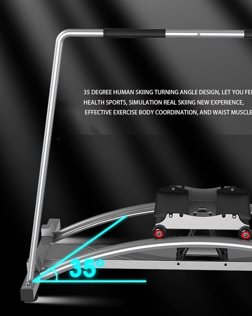 Ski Trainer Machine Elliptical Cross Trainer Cardio Exercise Equipment Accurate Simulation of Skiing Indoor Exercise Machine for Hockey Ice Skating Tennis Skiin
