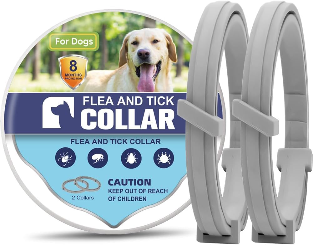 Flea Collars for Dogs Large, Tick Collar for Dogs, Flea Dog Collar, Adjustable for Medium &amp; Big Breeds,Gentle and Safe for Daily Use,8 Months of Continuous Use-2P