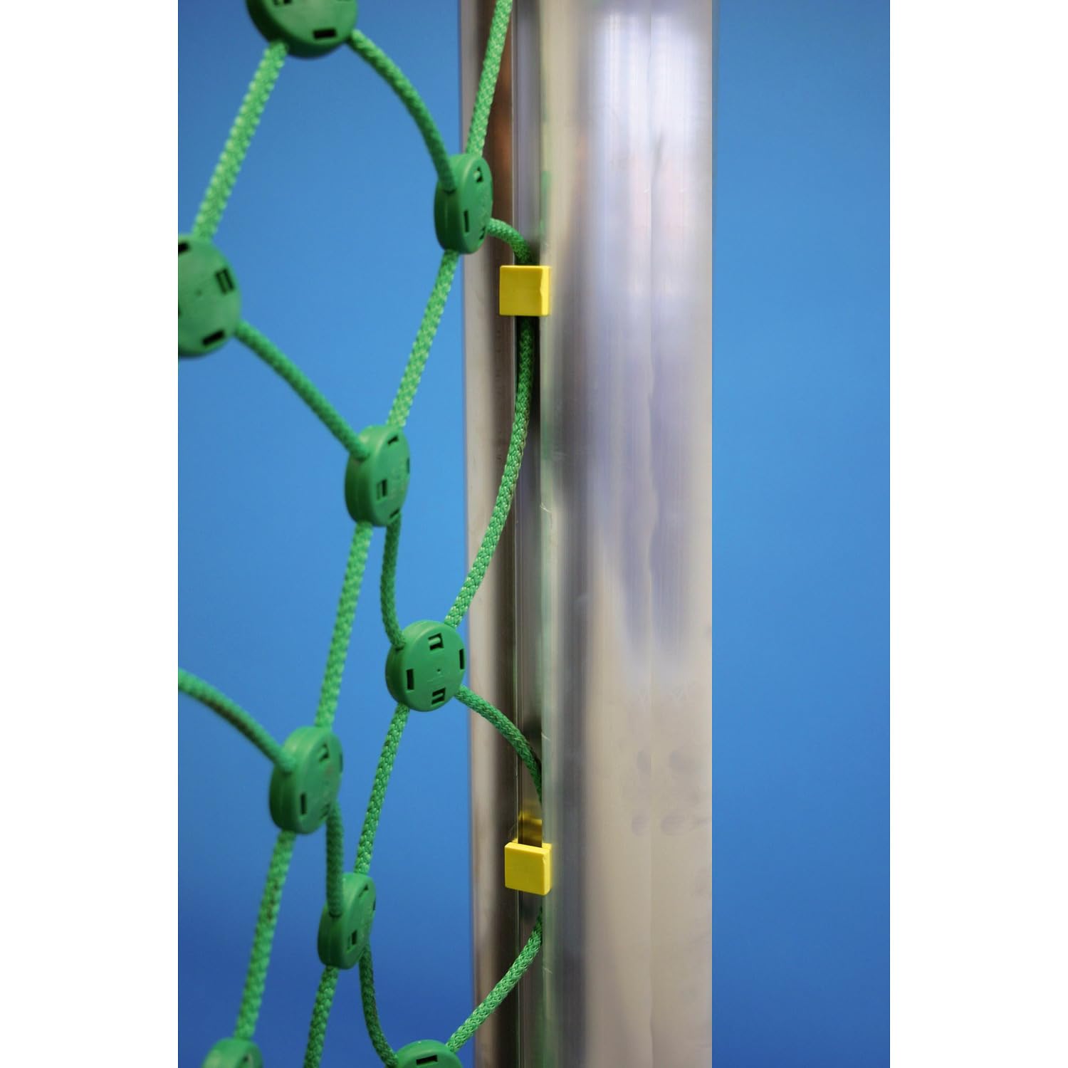 Sport-Thieme Netzhalter für Fußballtore | Diebstahlsicher, Netz in Profilnut | 19x19x11 mm | Gelb