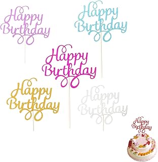10 Pezzi Cake Topper Compleanno, Happy Birthday Cake Topper, Buon Compleanno Decorazioni Torte, Decorazione Torta di Compleanno per Decorazioni per Torte di Compleanno e Decorazioni per Matrimoni