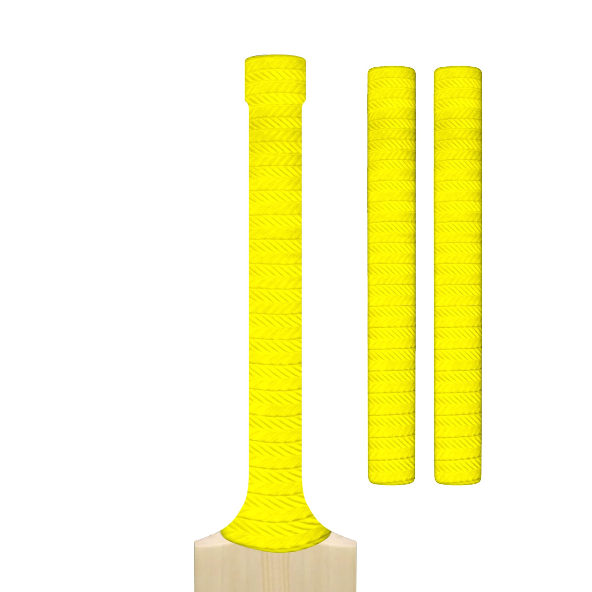 Cricket Bat Grips – Premium Rubber Cricket Bat Grip Tape for Maximum Hold & Shock Absorption | 4 Styles | Multi-Color | Pack of 2| Durable Bat Grips Cricket (2, Yellow, Grooved) — image 1