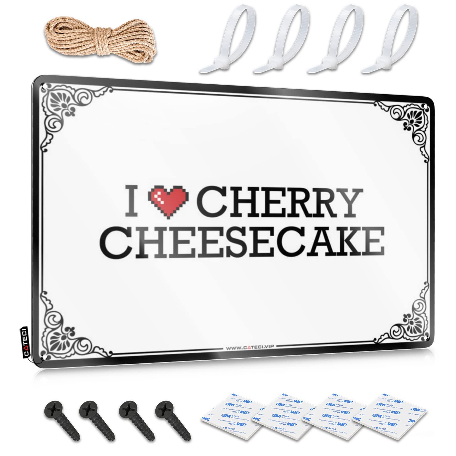 Tin Sign Decorations For Bedroom Aesthetic Ready To Hang - I Love Cherry Cheesecake Soft Bath For Kitchen Bar(30X40CM)