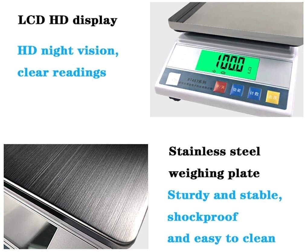 Bilancia elettronica per alimenti, digitale da cucina, pesatura elettronica 10 kg/1 g, LCD retroilluminato per fabbrica, pasticceria, farmacia (un colore - 10 kg/1 g (un colore 6 kg/0,1 g)