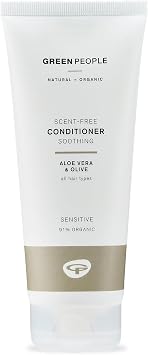 Green People Scent Free Conditioner - for All Hair Types - with Aloe Vera & Olive - Silicone Free, Organic, Vegan, 200ml