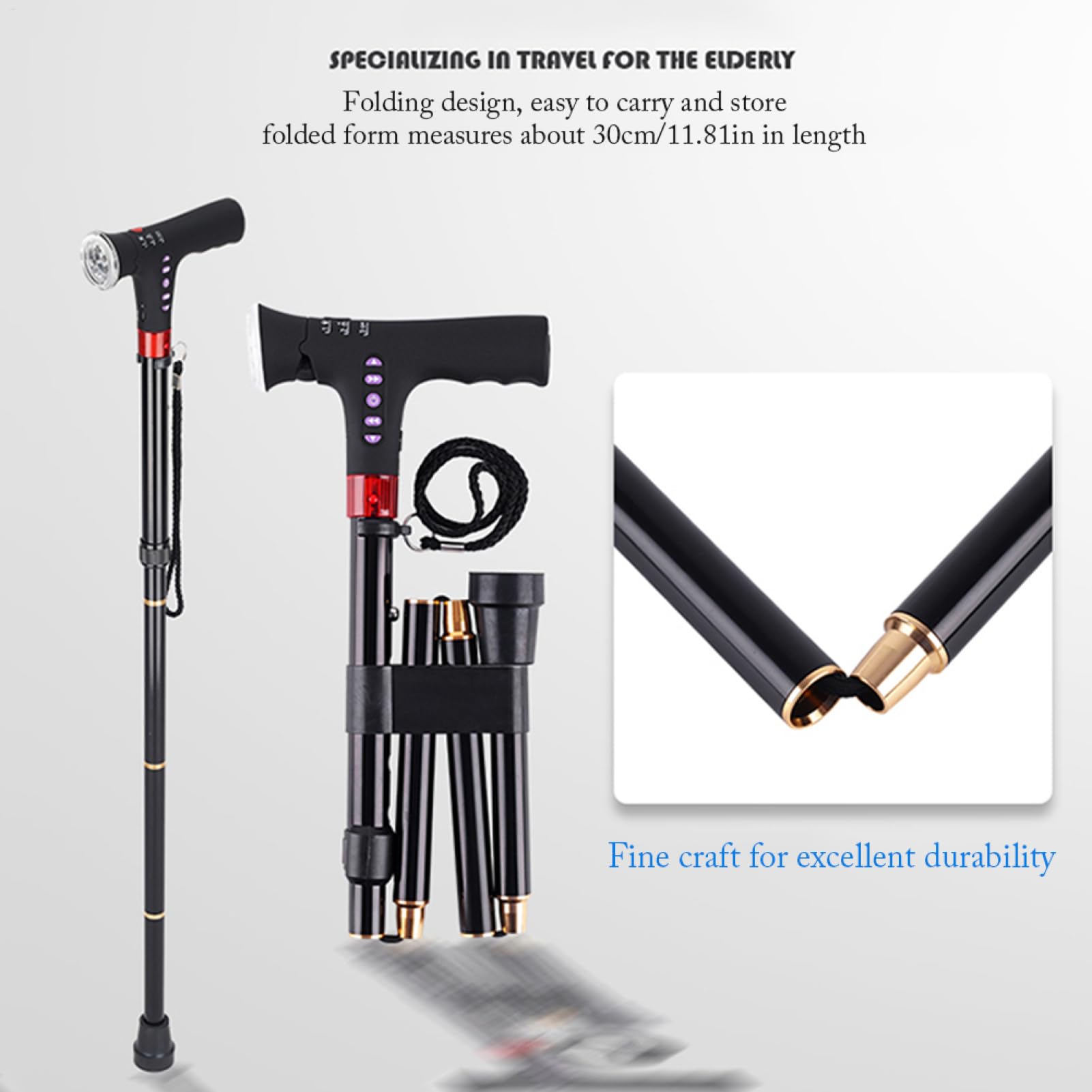 Bastón plegable – Bastón plegable, bastón de movilidad ajustable