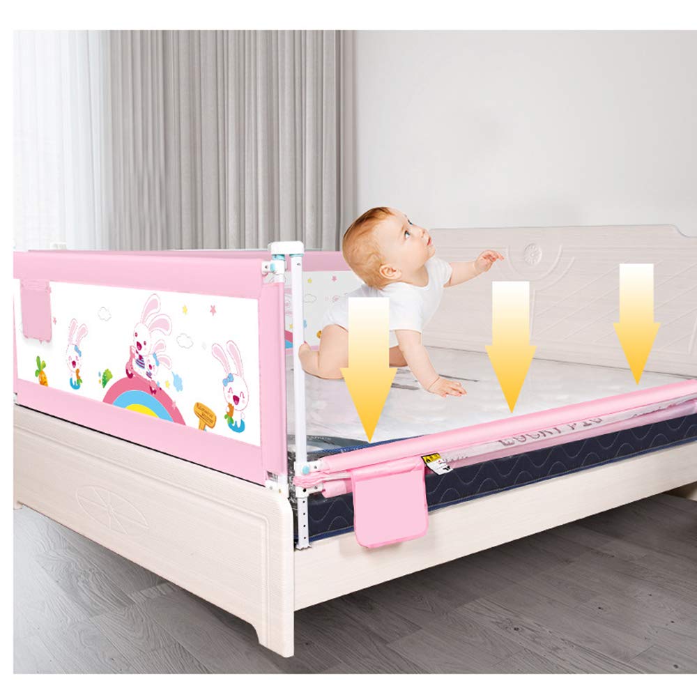 Barandilla de Cama para bebé, Protector de Cama, barandilla Vertical anticaída para Cama de niños pequeños, para Cama Queen y King, Rosa, 180 cm x 83 cm.