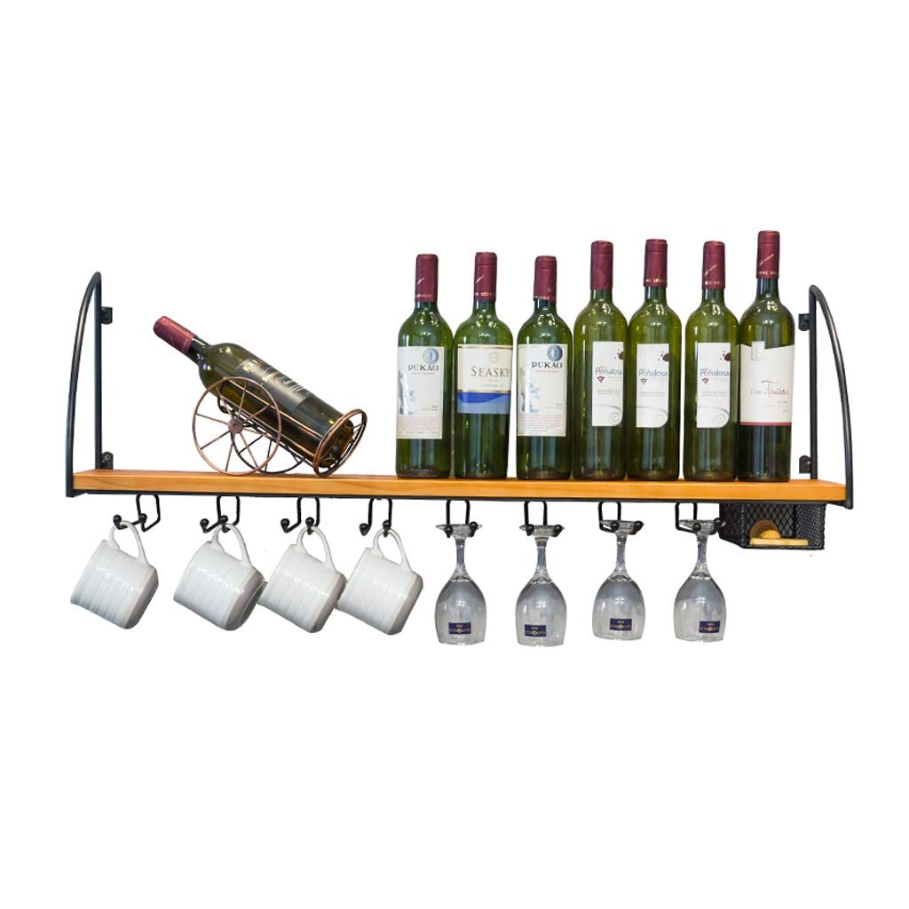 Support pour verres à vin en métal et bois au design suspendu chic pour restaurant