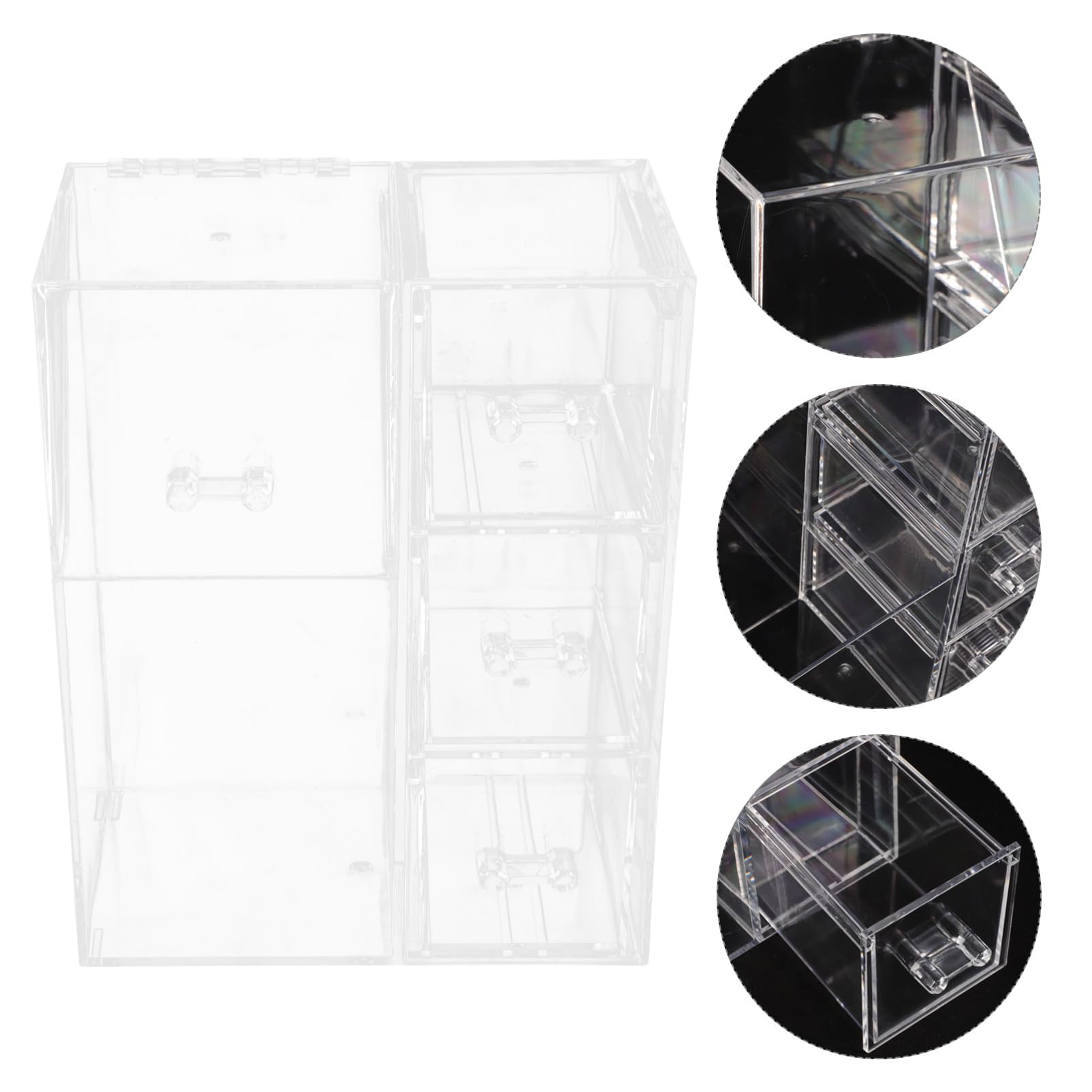 Organizzatore Per Pennelli Da Trucco Con Coperchio in Materiale Acrilico Porta Pennelli Da Trucco Da Scrivania Ordinato E Pulito