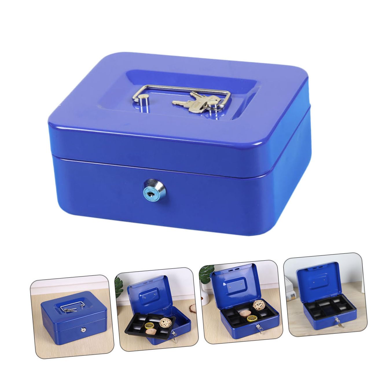 MAGICLULU Cassetta Di Sicurezza Portatile Da Viaggio in Ferro Per Gioielli Salvadanaio in Metallo Vassoio Portaoggetti Salvaspazio