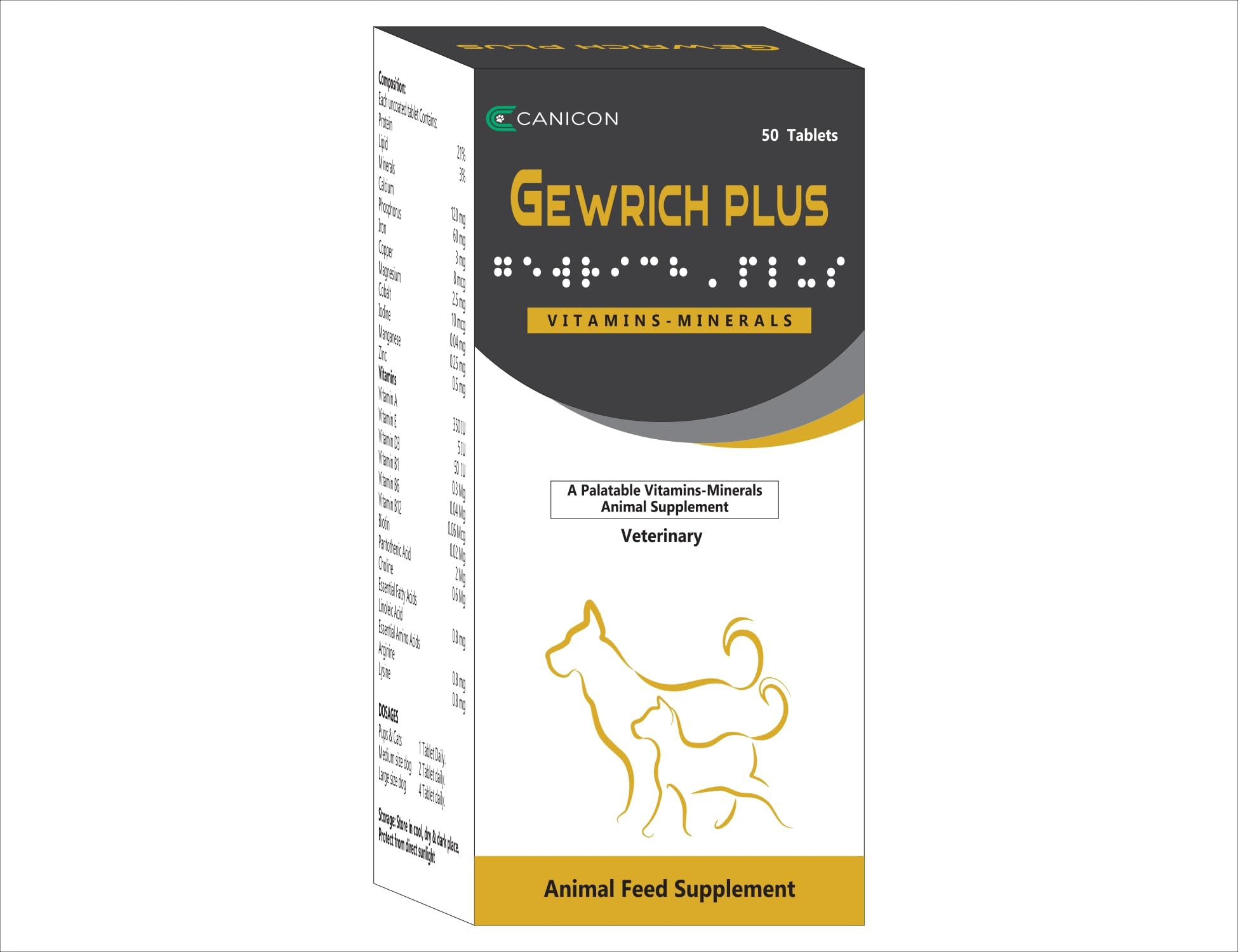 Canicon Gewrich Plus Multivitamins for Dogs & Cats | All Life Stages | Essential Nutrient-Rich Multi-Vitamin Supplement | Health & Vitality (B0DDTY17FJ) Amazon Price History, Amazon Price Tracker