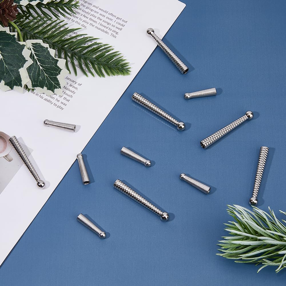 SUPERFINDINGS 12Pcs 2 Styles Bolo Tie Tips End Caps Alloy Bolo Tie Tips Replacement 25.5-50mm Long Cord Ends Bolo Tie Buckle Accessories for Bolo Tie Making DIY Crafts Clothes