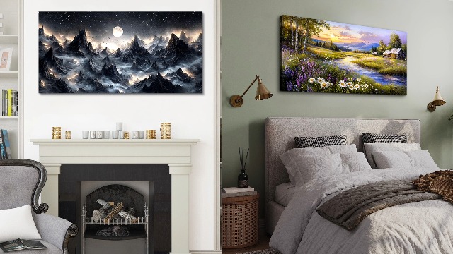 Amazon.com: SERIMINO Fall Wall Art, Landscape Wall Art, Large Wall