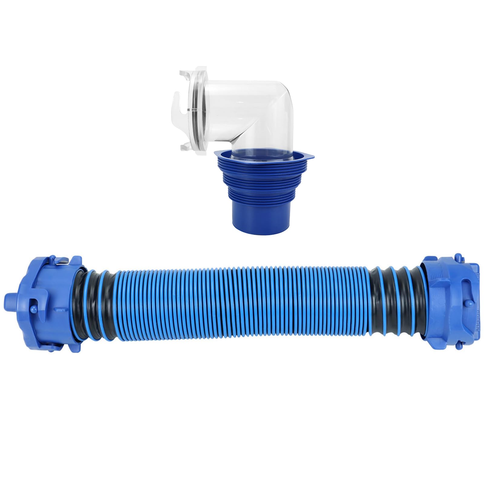 CUNZJIA 3FT Flexible Campers Drain Hose for Campers with Reinforced Construction Water Discharge Pipe Waste Hose Set