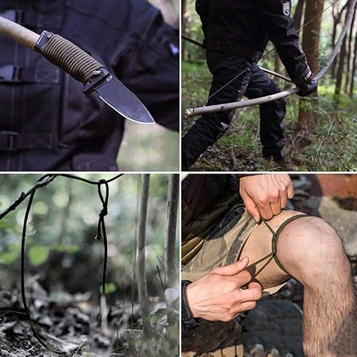 Miniatura 4 de TecHong Pulsera de paracaídas de camuflaje de supervivencia, 5 en 1, pulsera deportiva casual con múltiples herramientas de emergencia, brújula,