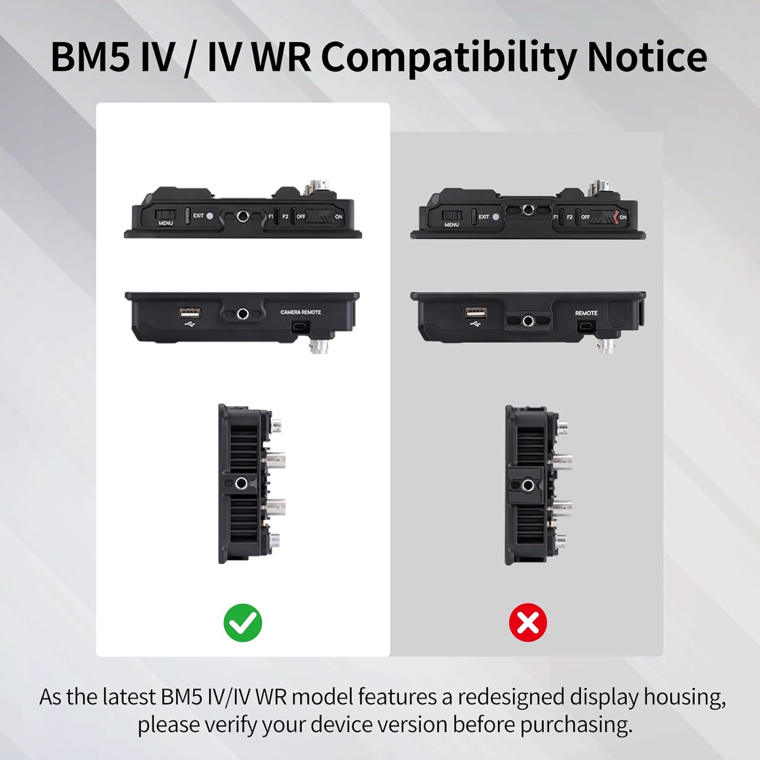 Nitze Cage for PortKeys BM5/BM5 III/BM5 III WR - 5.5" Monitor with Sunhood & HDMI Cable Clamp - JTP2-BM5