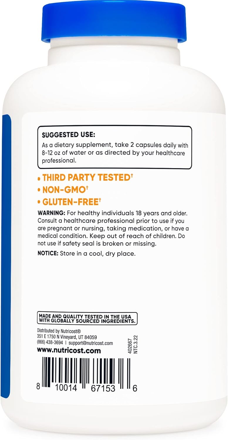 Nutricost Vitamin C with Zinc Capsules, 120 Servings (2 Pack) - 1000mg Vitamin C, 45mg Zinc, Non-GMO, Gluten Free Vitamin C Supplement