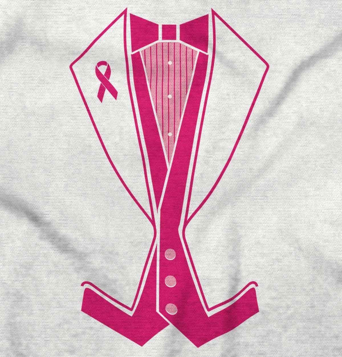 Breast Cancer Awareness Print Tuxedo Mens Graphic T Shirt Tees