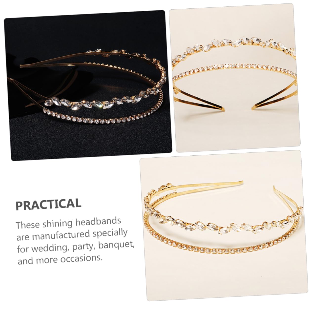 minkissy 3stücke Braut Haarschmuck Aus Strass Elegantes Stirnband Mit Glitzer Hochwertige Hochzeitskrone Für Damen Handgefertigtes Haaraccessoire Für Besondere Anlässe Und Fotoshootings
