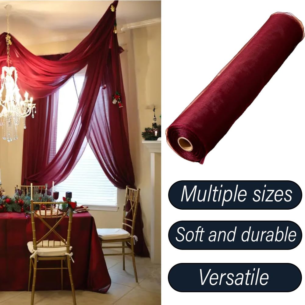 Tessuto in tulle, 75 x 3000 cm, nastro in tulle, per tende, tende da soffitto, tessuto drappeggiato per matrimoni, tovaglie, cerimonie, fiocchi per sedie, archi nuziali