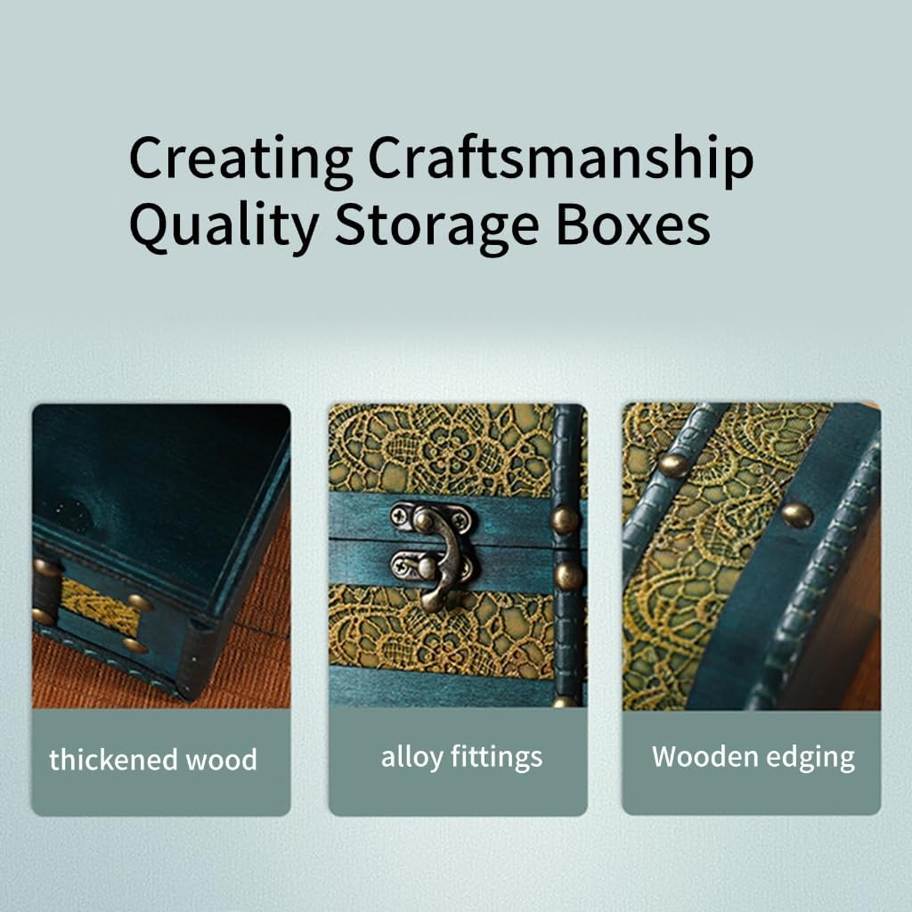 Stylish Wooden Keepsakes Storage Chests Case for Jewelry and Sentimental Items