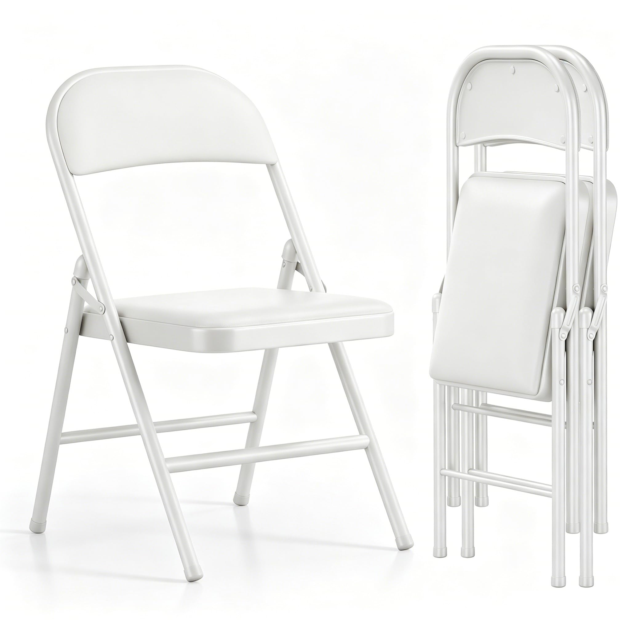 Asdsed Klappstuhl, Klappstuhl Gepolstert bis 158-240KG Tragfähigkeit, Klappstühle Metall mit Starker Stahlrahmen, Klappsessel für Küche, Esszimmer, Innen- und Außen