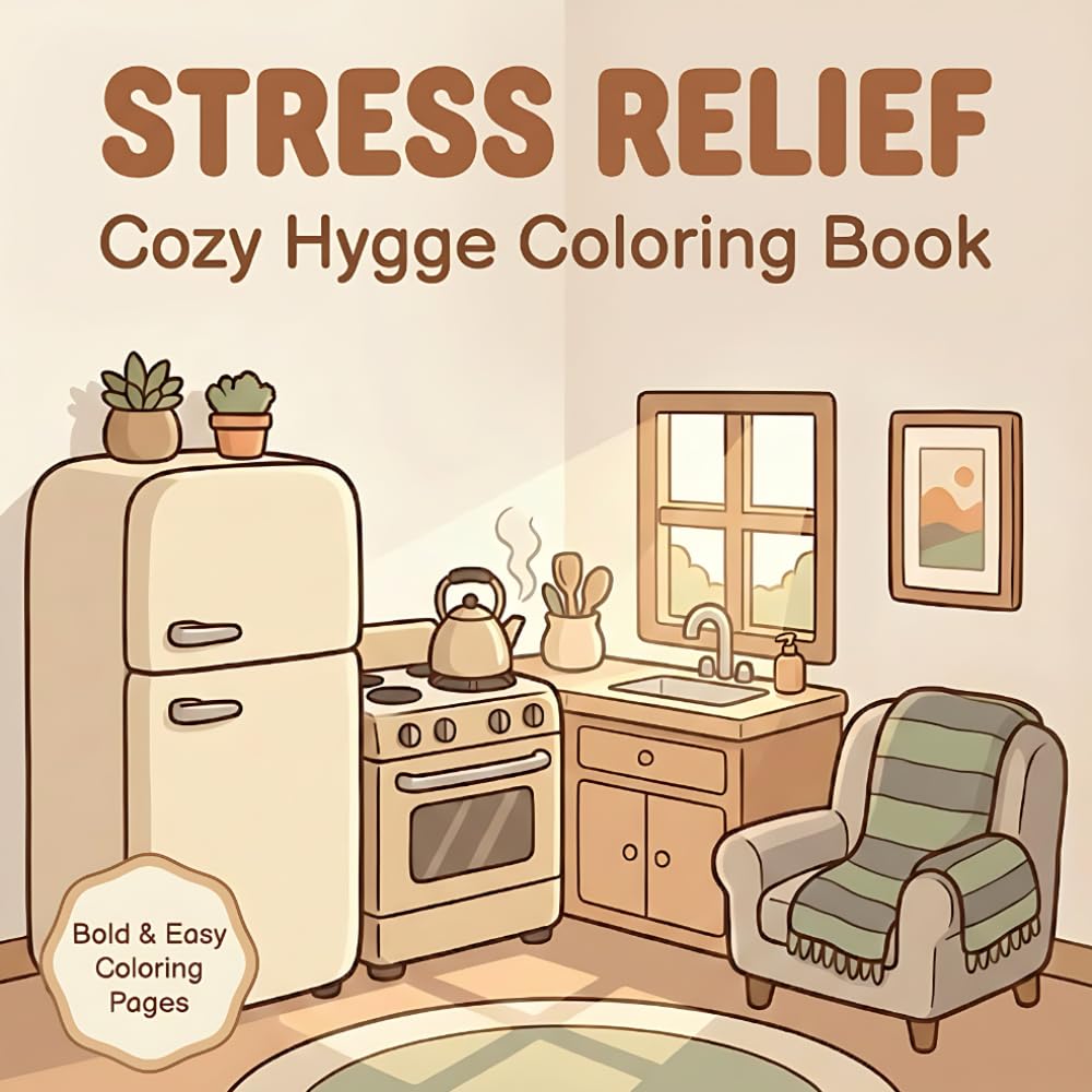 Cozy Hygge Life Coloring Book: 51 Relaxing Coloring Pages for Teens and Adults Inspired by Cozy Living and Calm Moments