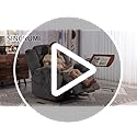 Power Swivel Rocker Recliner Chair for Adults with Massage and Heat, USB and Type-C Charging Port, Infinite Position, Electric Glider Rocking Chairs for Living Room, Nursery, Pale Grey