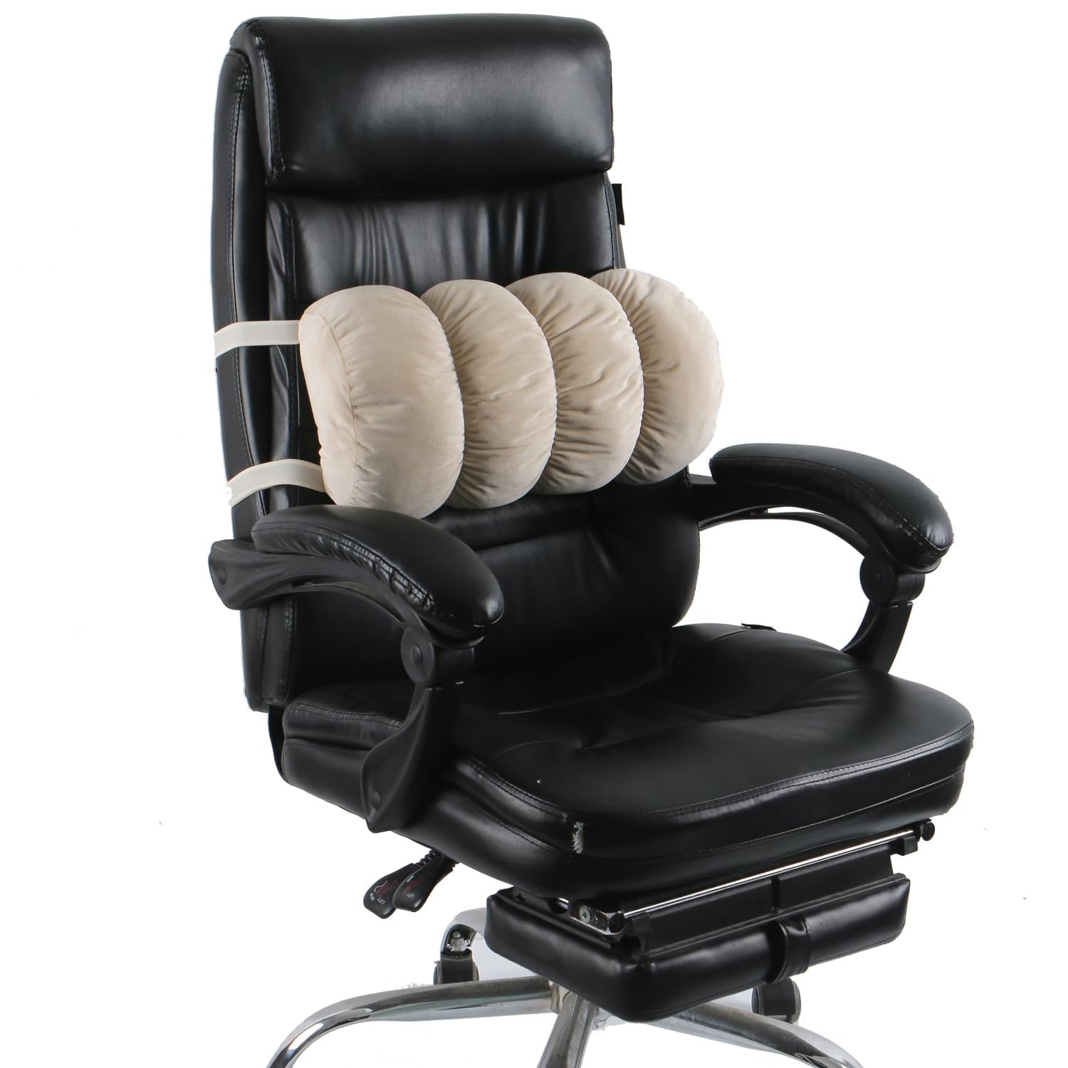 ALIBO Nonslip Recliner Lumbar Support Roll with Decorative Striped Flower Adjustable Low Back Pain Relief Pillow for Office Chair,Sofa,Car,and Travel