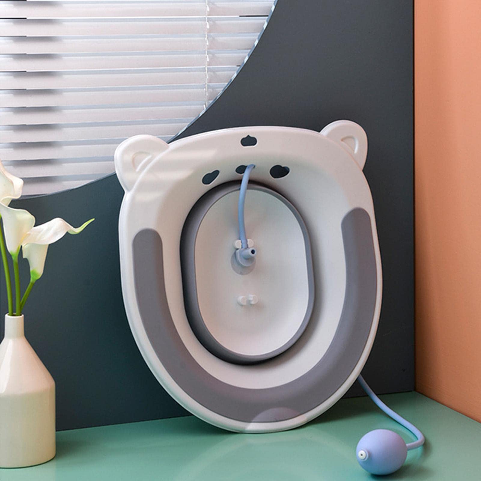 Baño Sitz para asiento de inodoro | Kit de inodoro de baño plegable Sitz para aliviar las hemorroides, baño de asiento curativo calmante con enjuague, para mujeres embarazadas