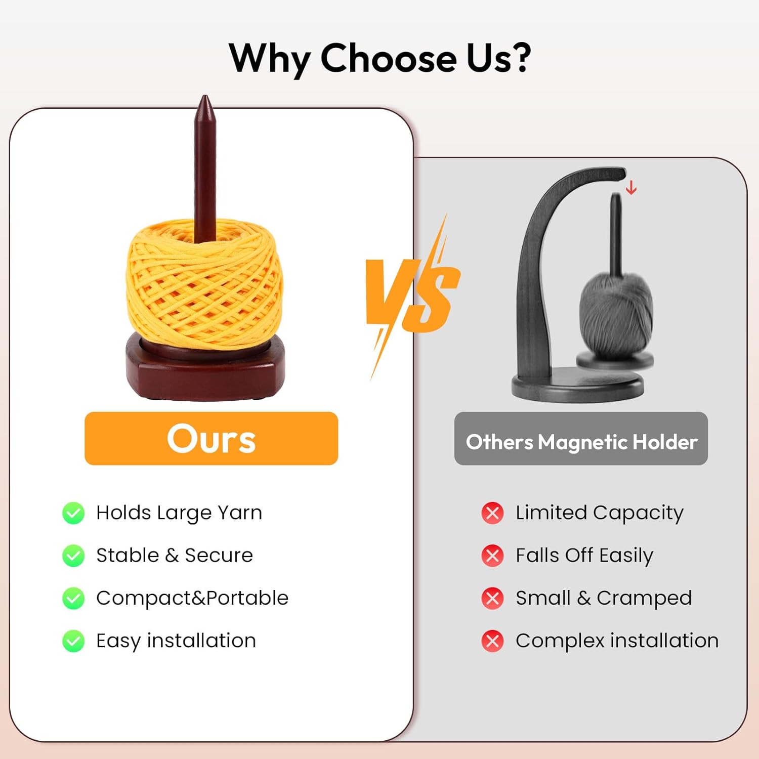 新品 天然木製 毛糸ホルダー 360度回転スピナー 実用的アートインテリア 編み針収納＆スマホスタンド付き ティッシュ・ヘアゴム・腕時計収納対応  両端使用可能 ダブルヤーン対応 毛糸収納 自動回転 糸絡み防止 編み物好きのための上質な編み道具 ヤーン ホルダー - メルカリ かぎ針編み&amp;編み物用糸ホルダー、木製糸スピナーポータブル小型かぎ針編みホルダー、滑り止めパッド付き簡単組み立てスムーズ回転、