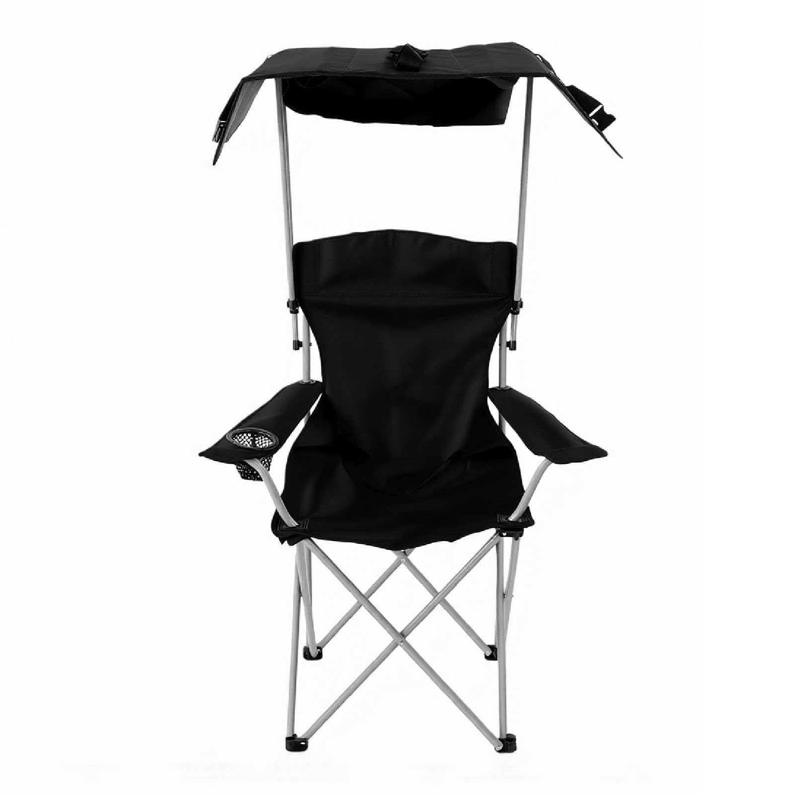 banapoy Krzesło Kempingowe, Regulowany Parasol Przeciwsłoneczny Tkanina Oxford 600D Oddychające, Ergonomiczne Składane Krzesło z Baldachimem, Przenośne Plażowe z Uchwytem na Kubek Zagłówek do