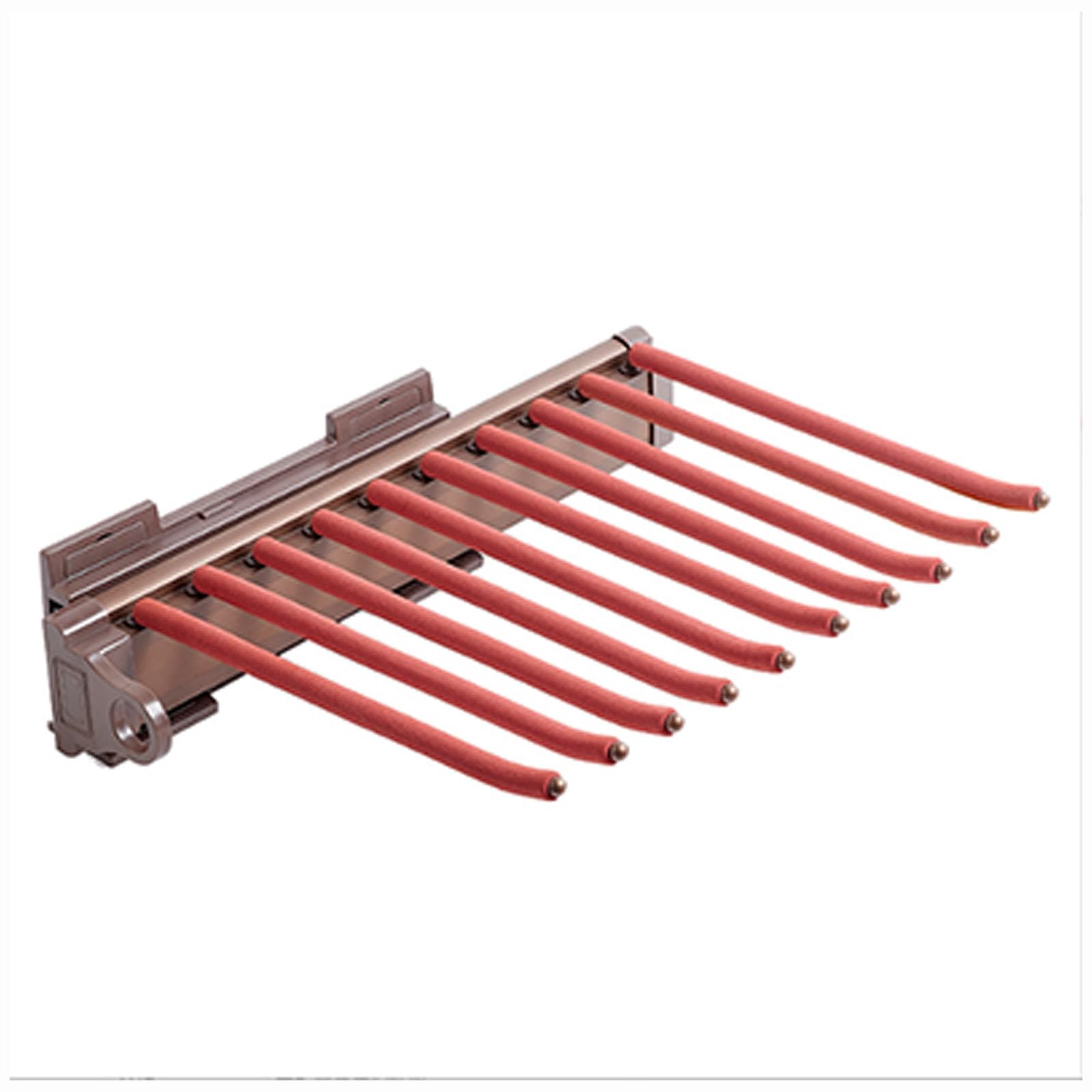 CAFIEDR Pants Hanger, Pull Out Trousers Rack With 10 Arms, Solid Aluminum Alloy, Silent Damping Track For Closet And Wardrobe.