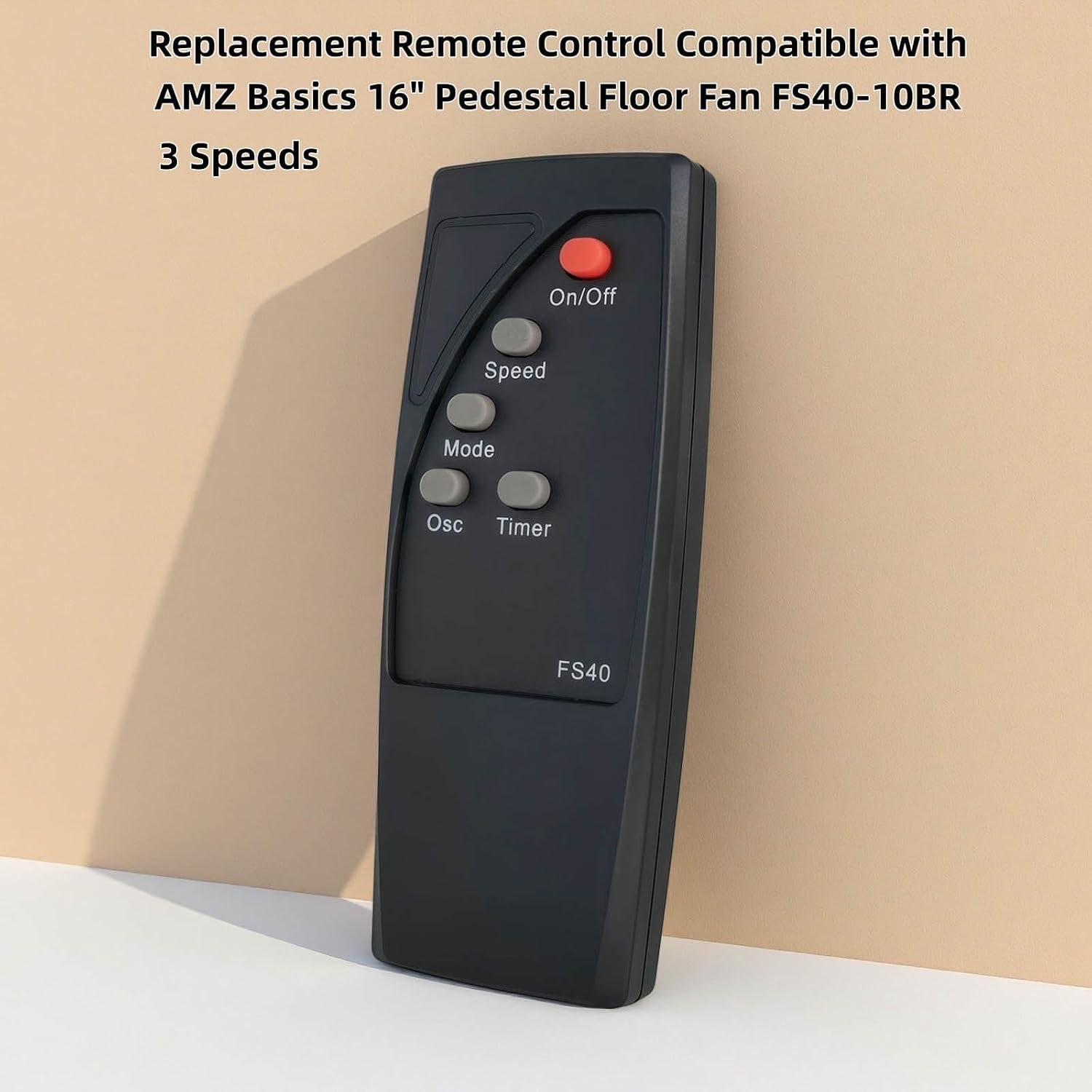 Replacement Remote Control for AMZ Basics 16" AC Motor Pedestal Fan 3 Speeds FS40-10BR