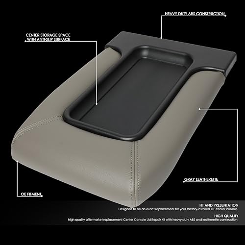 Miniatura 2 de Consola central compatible con Silverado Tahoe Sierra Yukon Escalade 2001-2007, kit de reparación de tapa de reposabrazos, repuesto de la tapa del