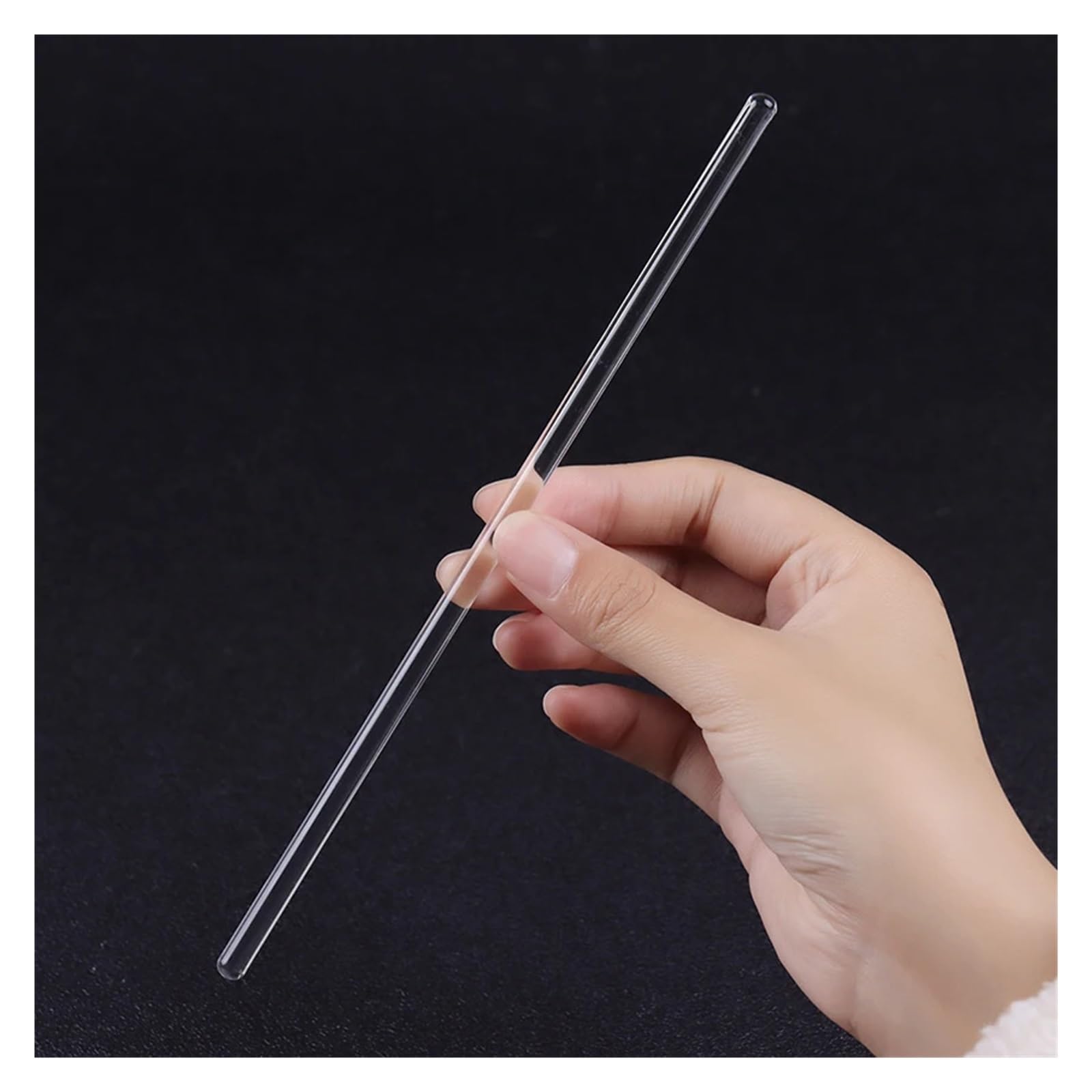 yingyingjia 1 Stück Laborglas-Rührstäbe, 5 mm, 6 mm, 7 mm Durchmesser, 200/250/300/350 mm Länge, Borosilikat, hochbeständiger Rührer for Chemielabor(D7x400mm)