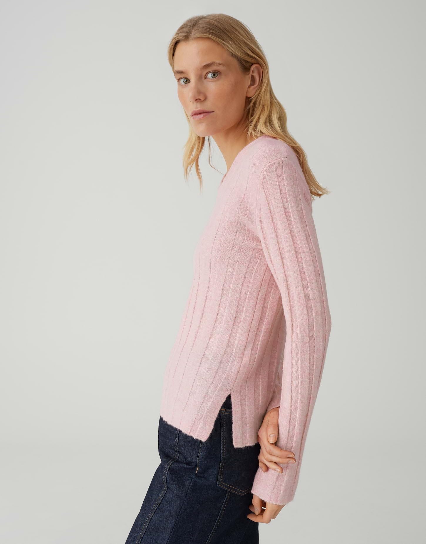 OPUS Damen Pullover | POLMI Slim Rippstrickpullover mit Wollanteil