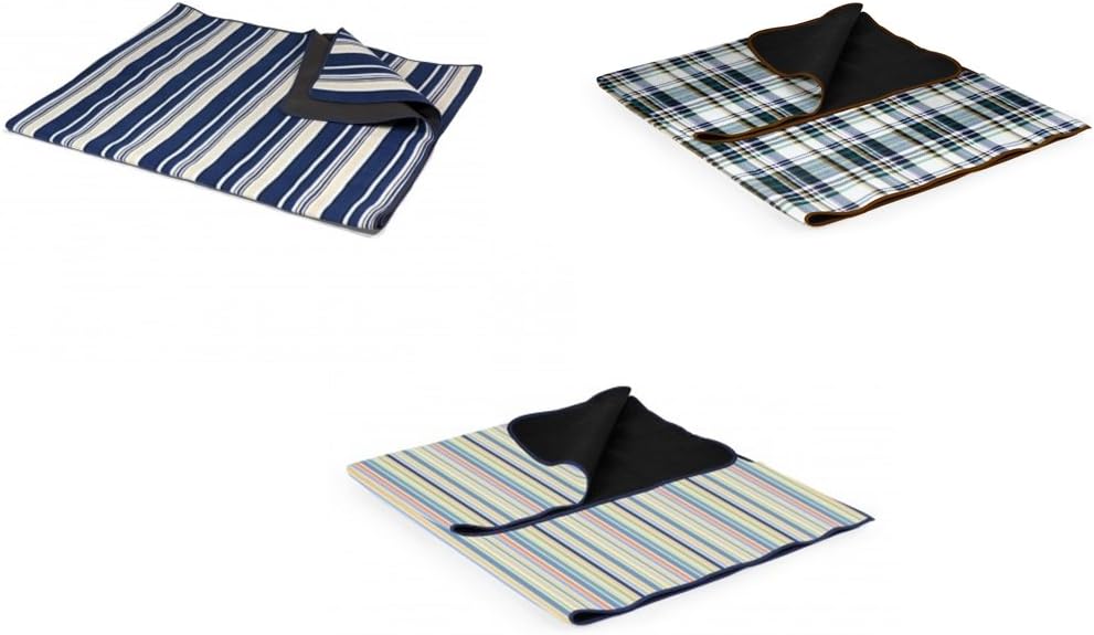 KitcheNova Picnic Time Blanket Tote XL Blue Stripes/Navy