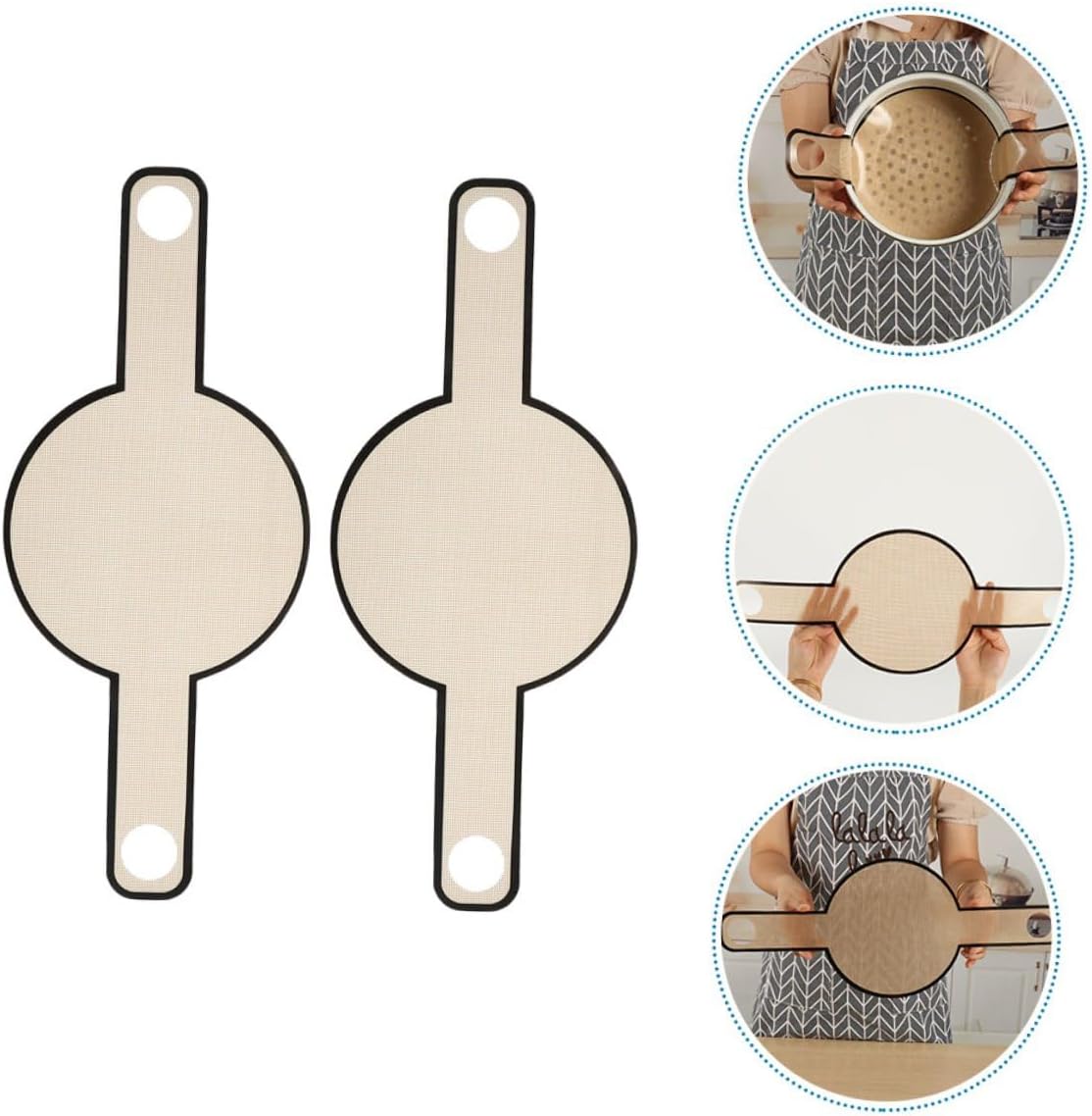 2pcs Reusable Glass Fiber Bread Sling Baking Mat with Long Handles Oven Mat for Sourdough and Macaron Baking Tools Set