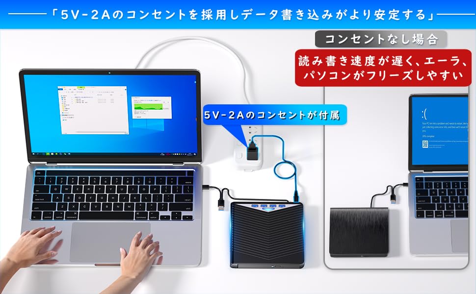 Amazon.co.jp: 外付けブルーレイドライブ USB-C/A対応 BD/DVD/CD 再生