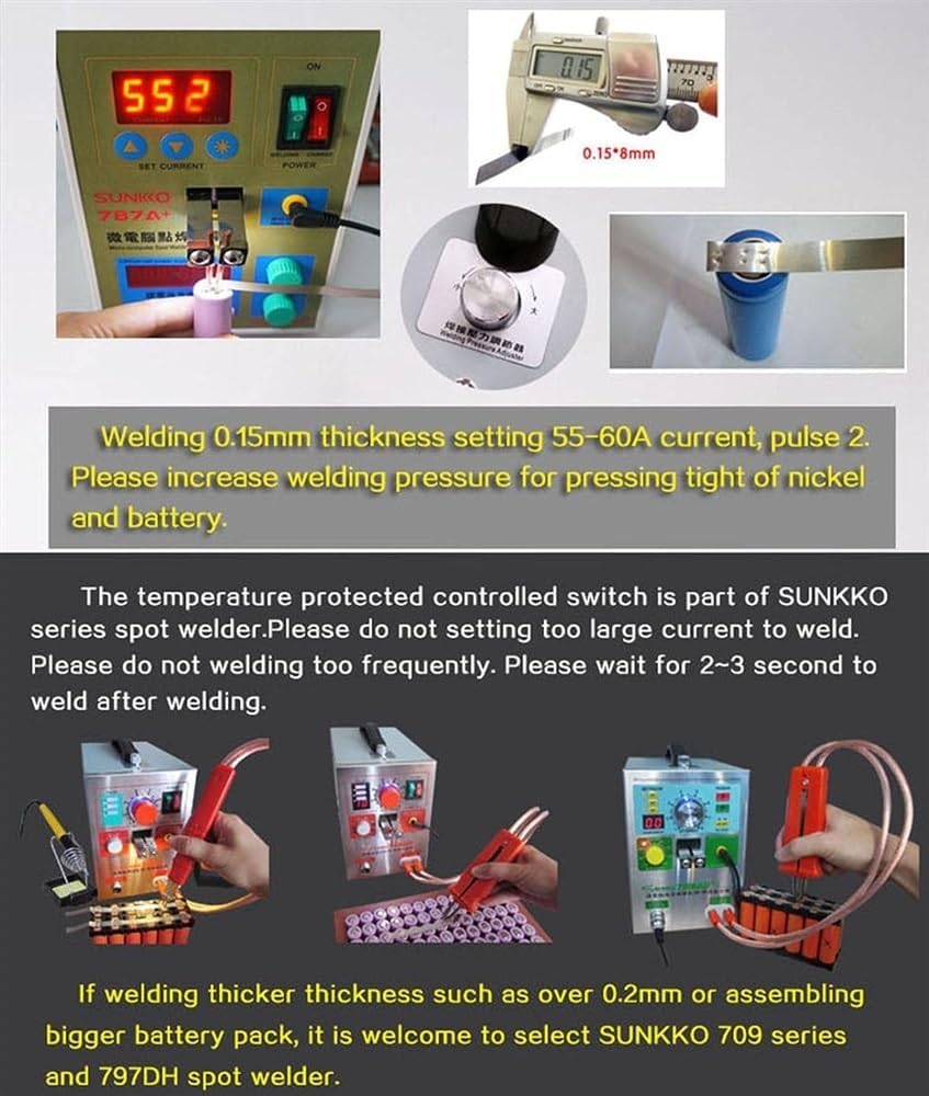 Lithium Battery Welding Machine 18650 Battery Spot Welder Button Battery Welding Machine Battery Butt Welder for Lithium Batteries with Cooling System and Intelligent Welding Function