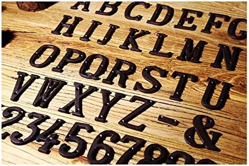Miniatura 4 de Letras del abecedario de 3" en metal de hierro fundido decorativas, estilo clásico, para colgar letreros de pared, dirección, nombre, letrero con la