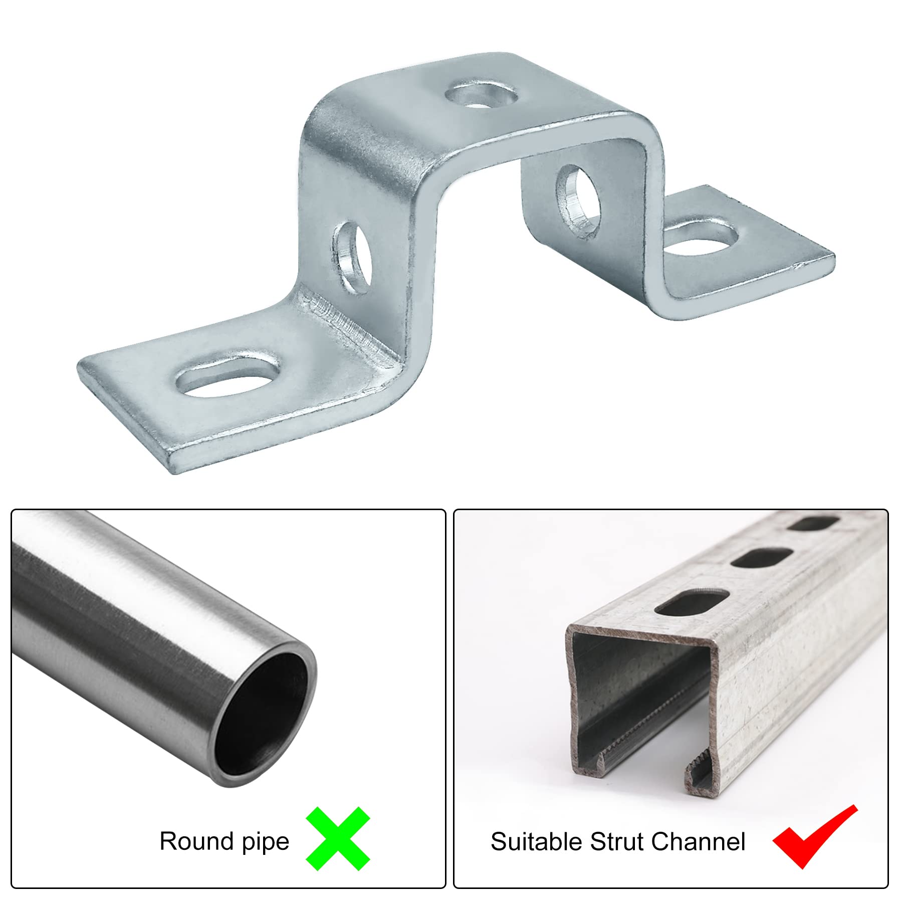 Sourcing Map U-Halterung, 18x61,5 Mm, Edelstahl 304 – Für Türschienen, Streben, 6 Stück