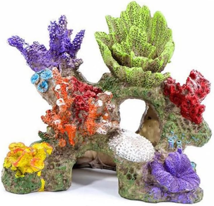 1set Fish Tank Decoration Pendulum Aquarium Sand Simulation Backdrop Reef Instant Drying Stone Plants Decor Artificial Coral Plant Ornaments Fish Decor Coral A