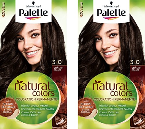 Palette Natural Colors, colorazione per capelli 3-0 50 ml – Set di 2