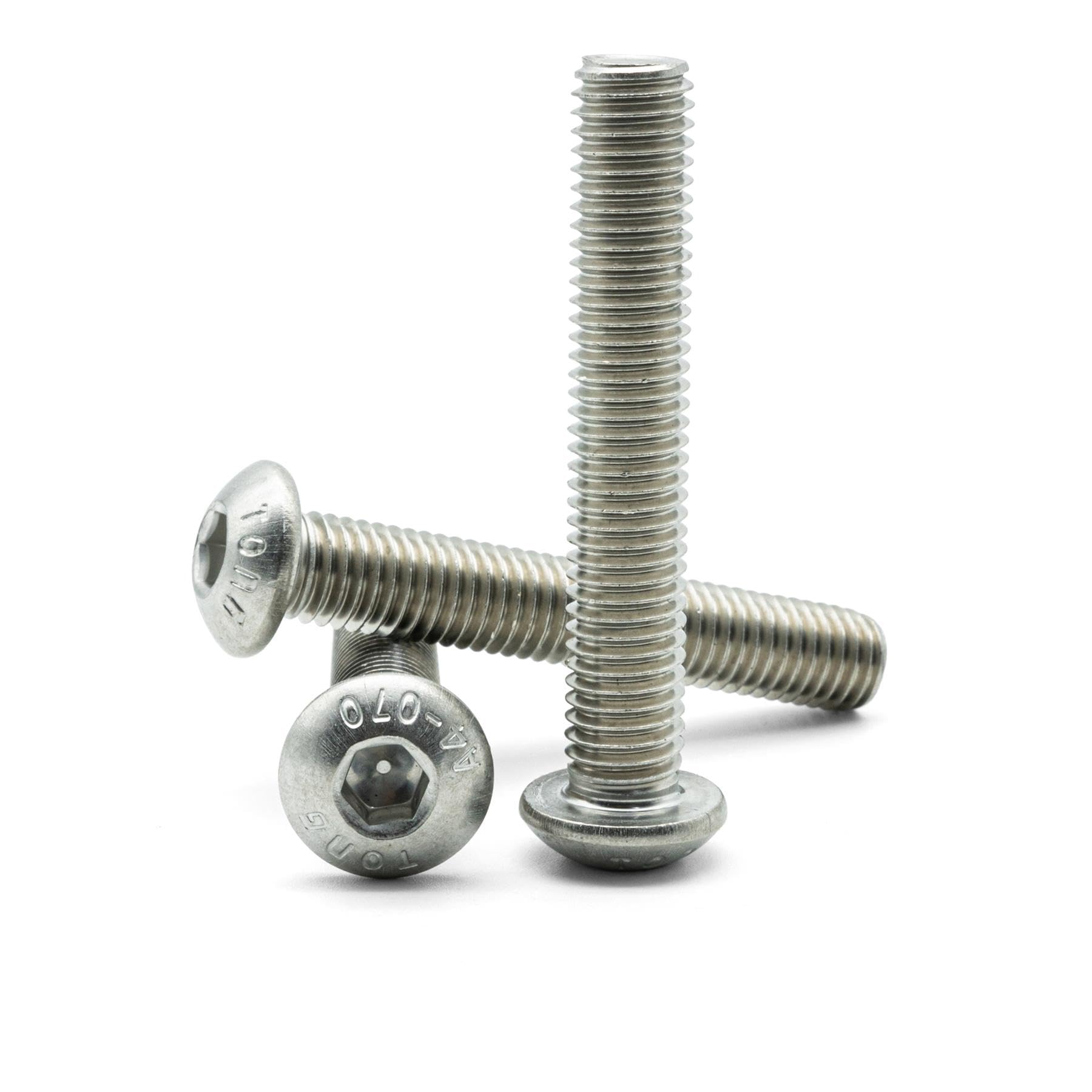Hippo Hardware M5 (5mm X 70mm) Button Dome Head Allen Socket Screws A4 Marine Grade Stainless Steel Bolts (Pack of 5)