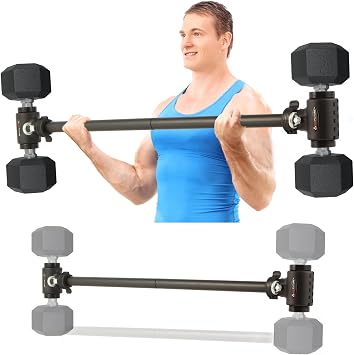 Dumbbell Converter Bar | Convert Dumbbells to Barbell Set and Kettlebell - Adjustable Weights & Up to 200 Lb Capacity Weights for Home Gym