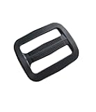 D DrNeeko 20 Pcs 1-1/4 Inch Black Plastic Tri-Glide Slides Button Adjustable Webbing Triglides Slider Buckle for Belt Backpack and Bags (1-1/4
